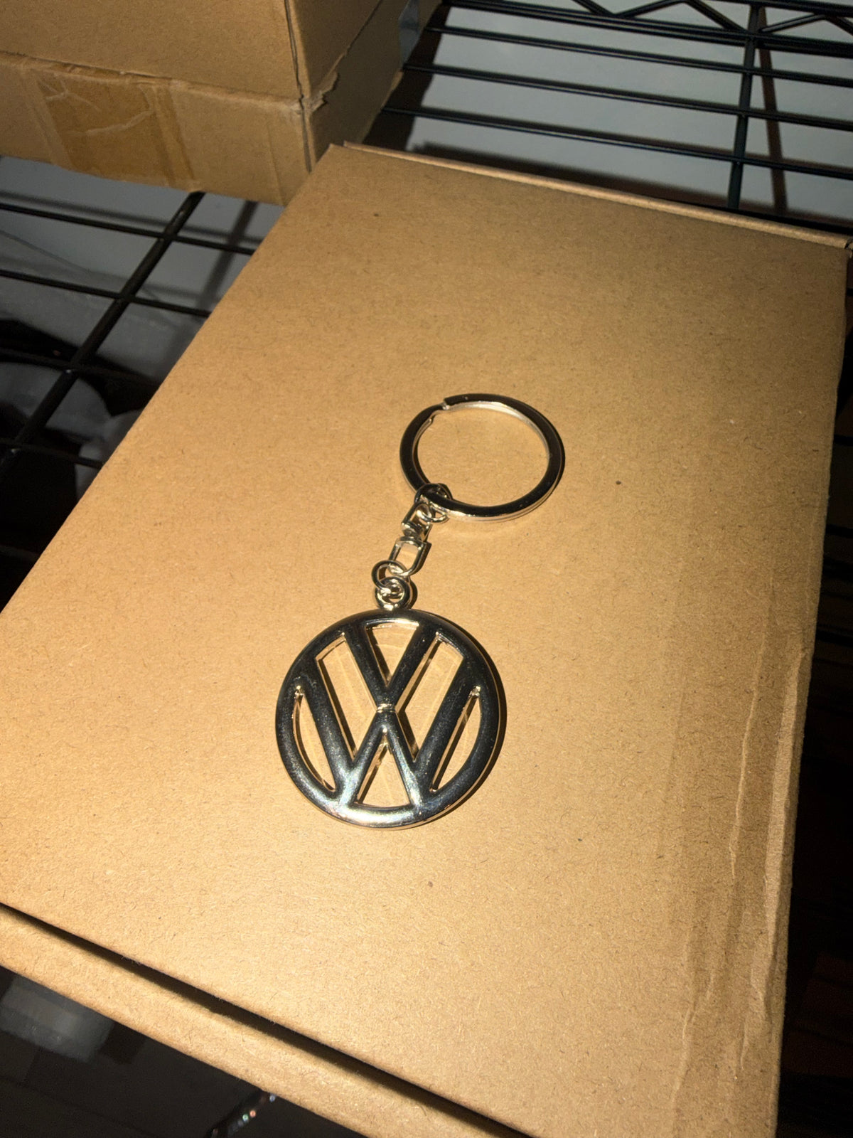 VW Logo Metal Keychain