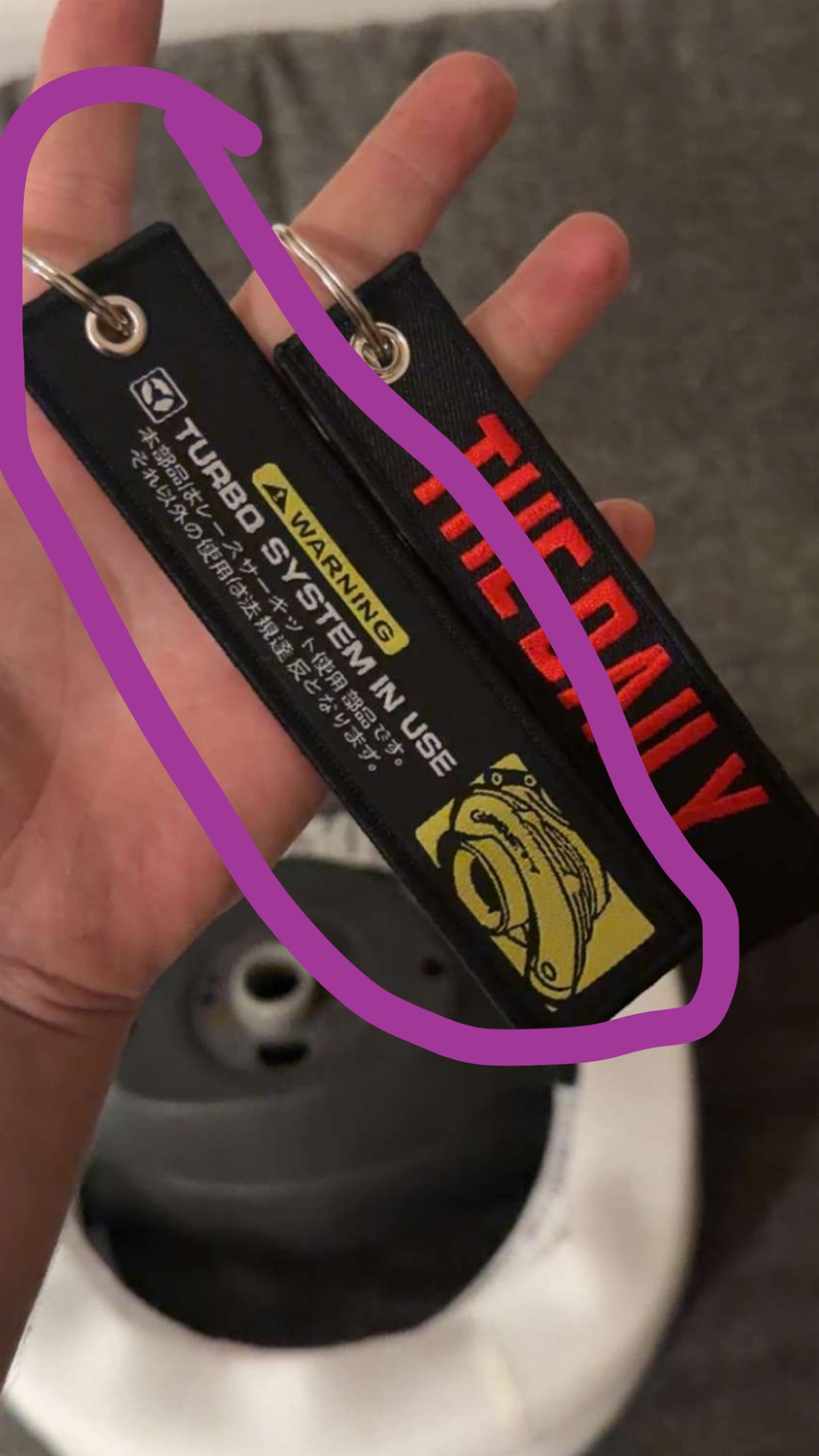 Turbo key tag